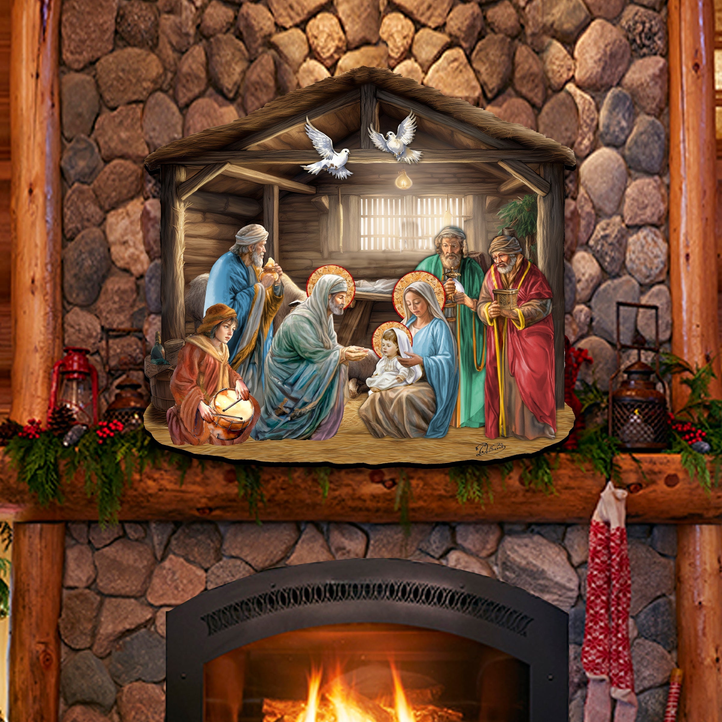 Nativity Scene Holiday Door Decor by G. Debrekht - Nativity Holiday Decor - 8652763H-3