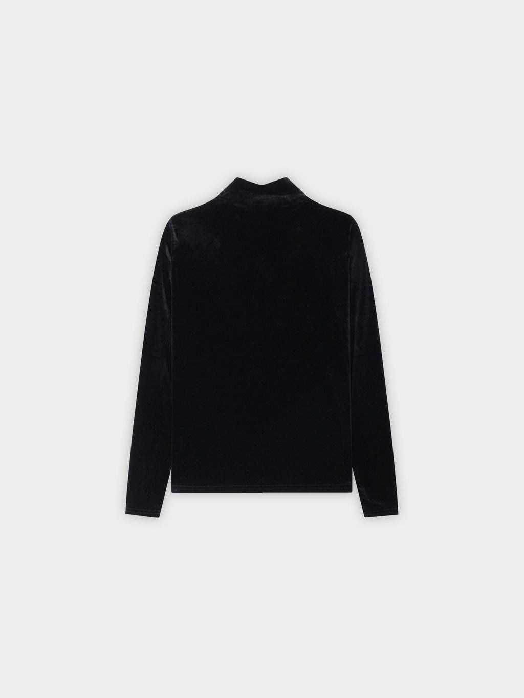 Velour Mock Neck Turtleneck-Black-2