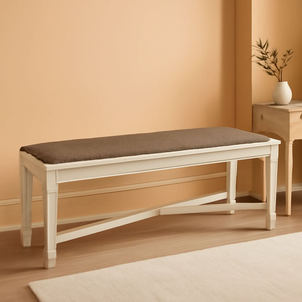 Bolanburg Upholstered Dining Bench Antique White Finish-0