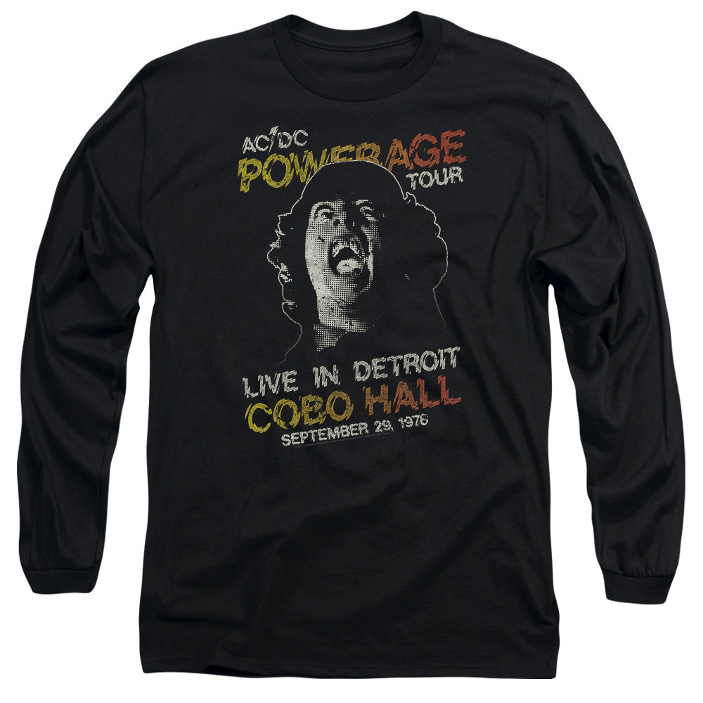 AC/DC Powerage Tour Mens Long Sleeve Shirt Black Officially Licensed