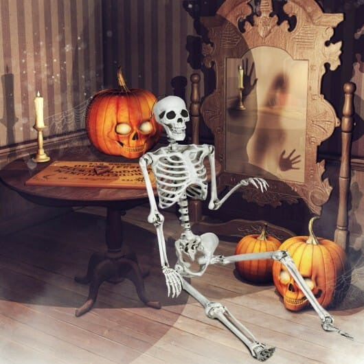 5.4 Feet Halloween Skeleton Life Size Realistic Full Body Hanging-3