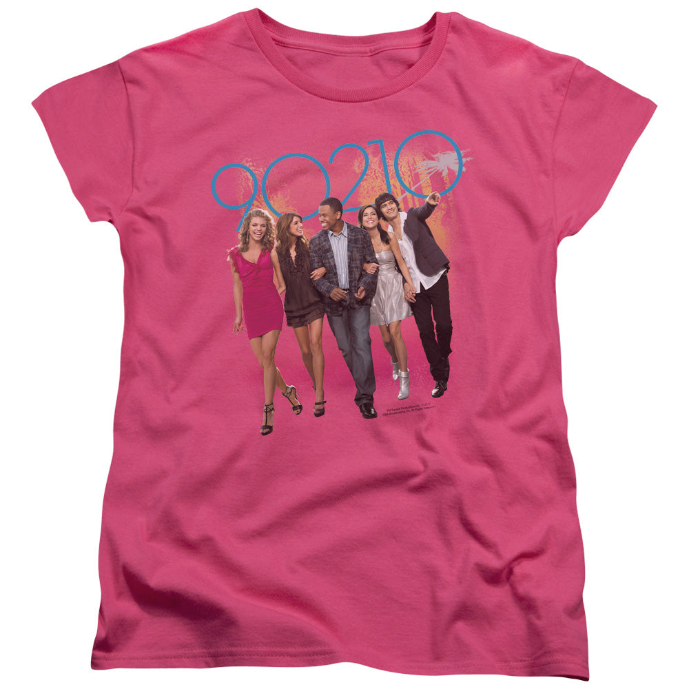 90210 Walk Down the Street Womens T Shirt Hot Pink Officially Licensed