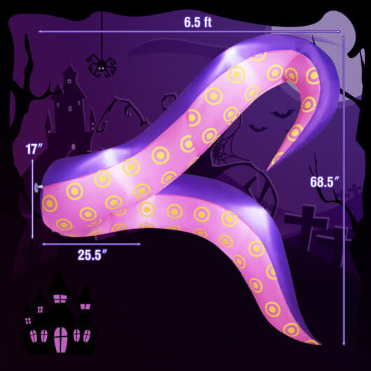 6.5 Ft Inflatable Tentacles with LED Lights and Suction Cups-0