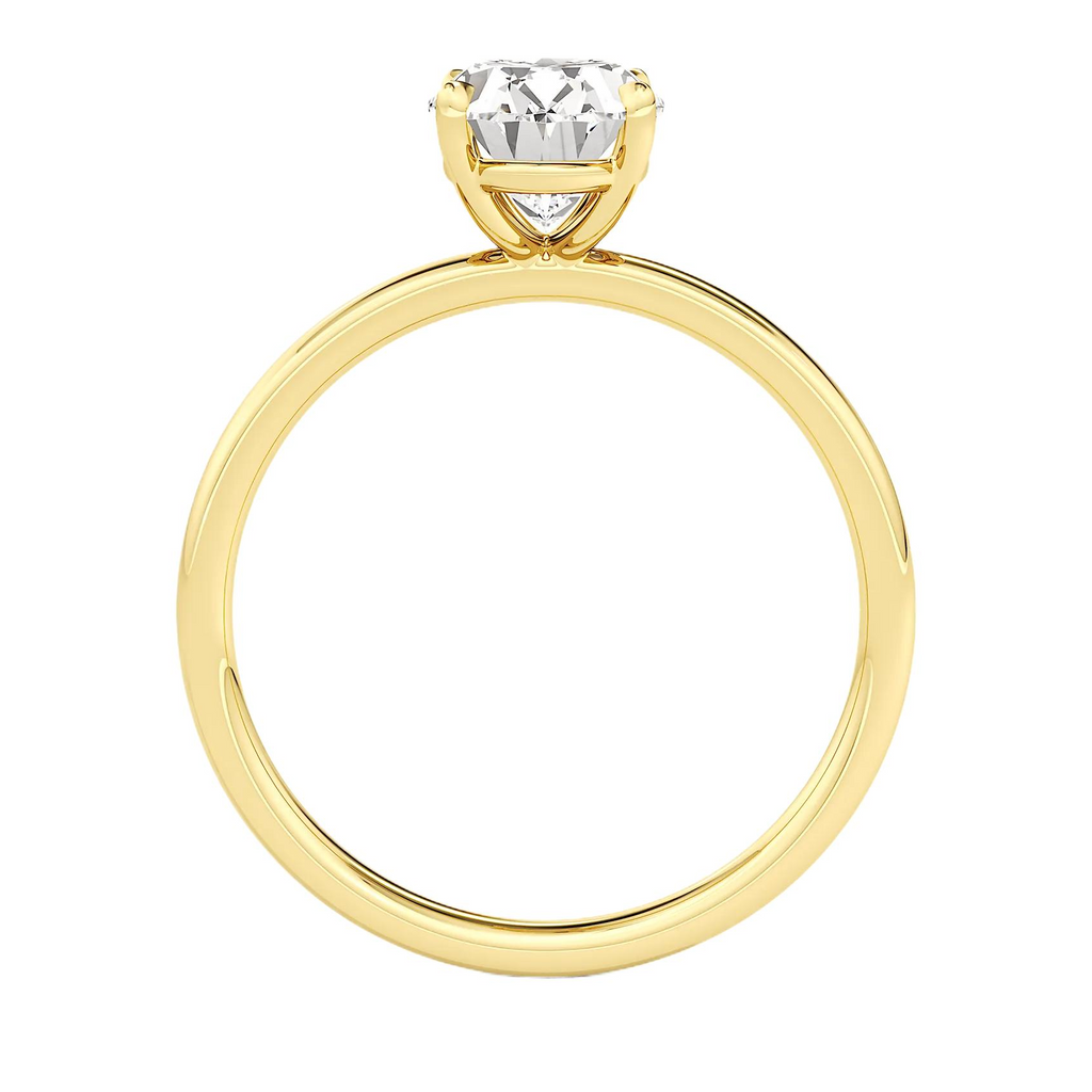 1.50 CTW Oval Cut Certified Moissanite Solitaire Ring in 14kt Yellow Gold Over Sterling Silver-2