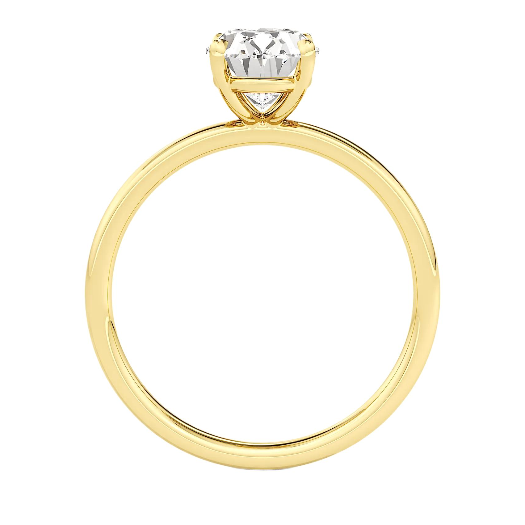 1.50 CTW Oval Cut Certified Moissanite Solitaire Ring in 14kt Yellow Gold Over Sterling Silver-2