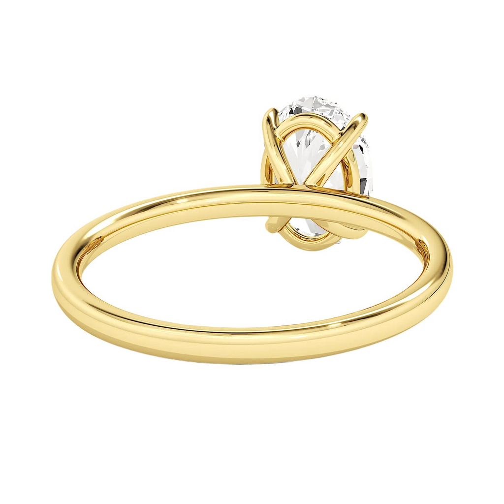 1.50 CTW Oval Cut Certified Moissanite Solitaire Ring in 14kt Yellow Gold Over Sterling Silver-3