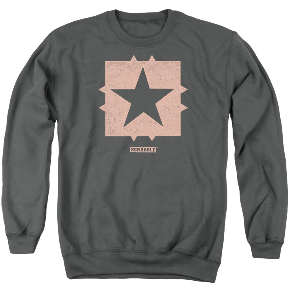 Scrabble Free Space Mens Crewneck Sweatshirt Charcoal Officially Licensed