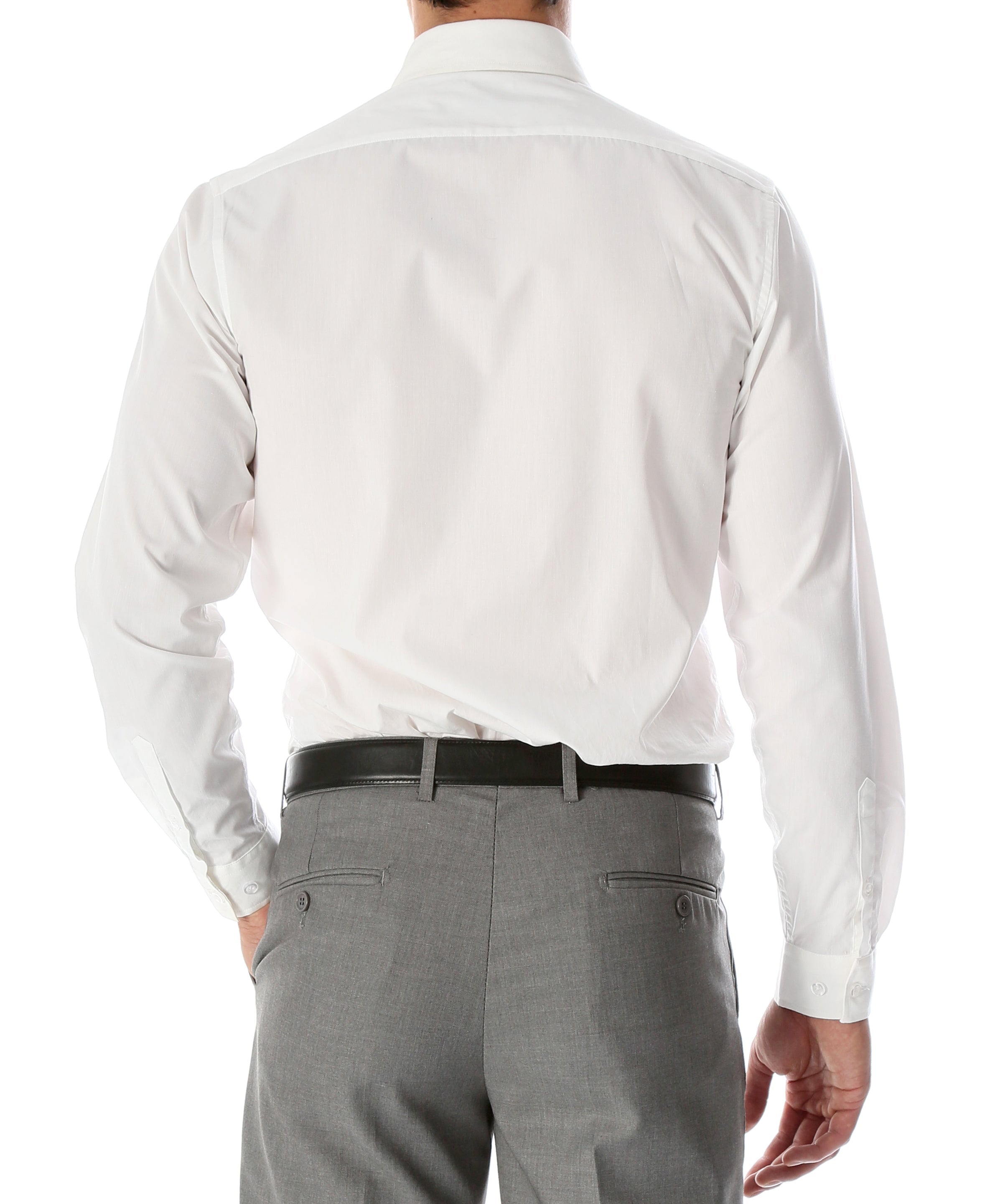 Leo Mens Slim Fit Snow White Dress Shirt-2