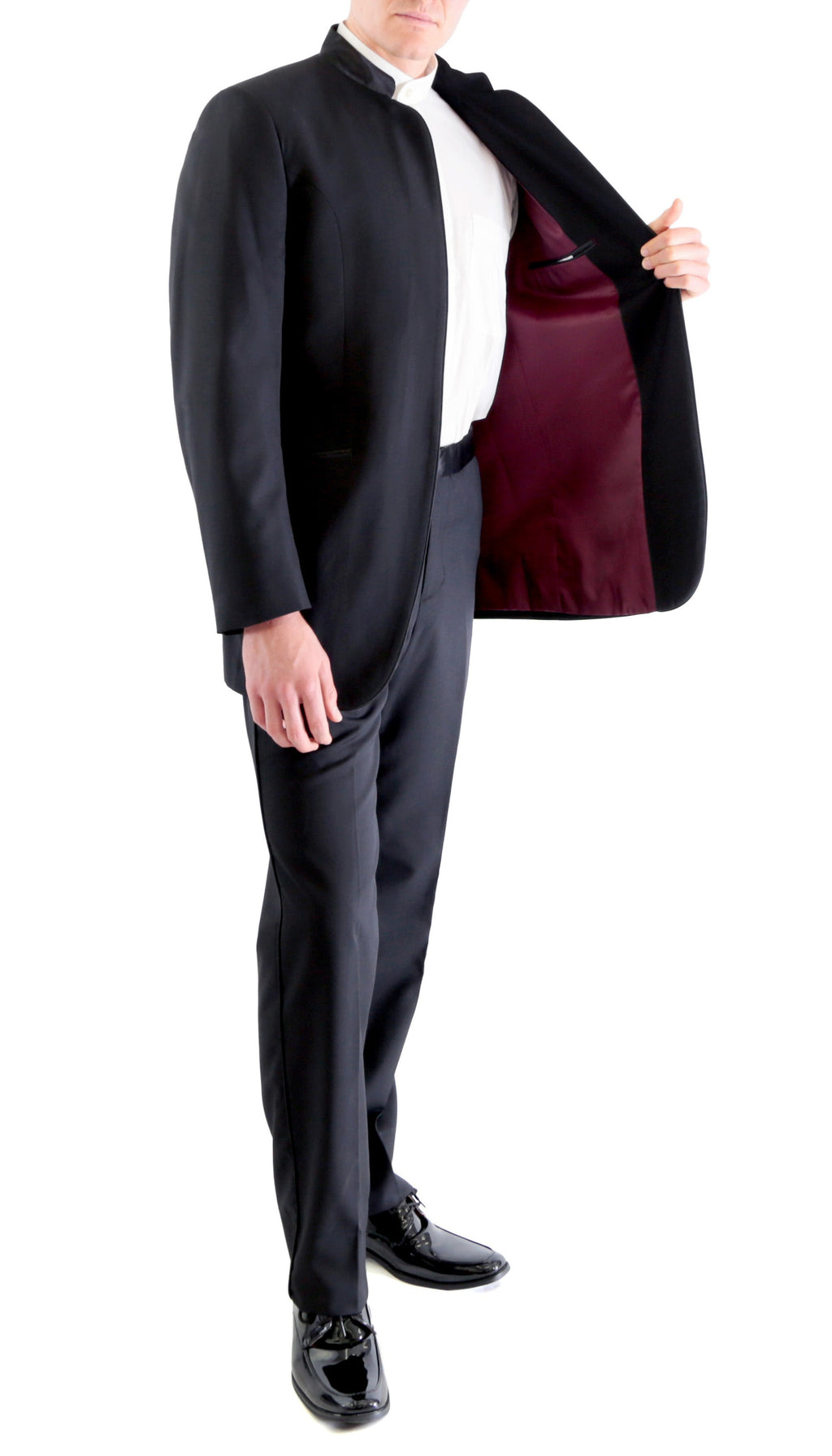 Ferrecci MIRAGE Mandarin Collar 2pc Tuxedo - Black-2