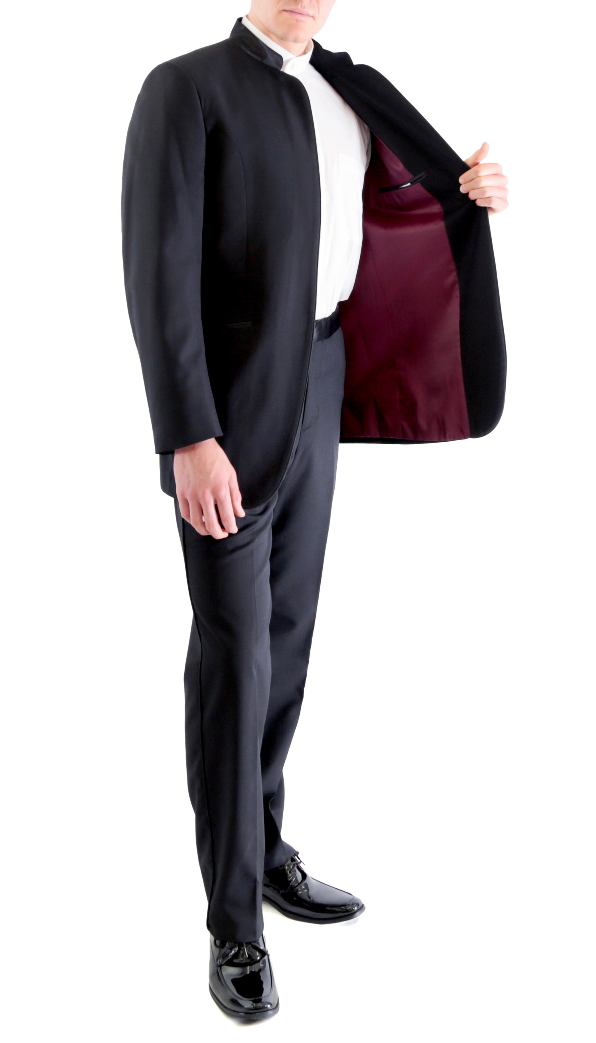 Ferrecci MIRAGE Mandarin Collar 2pc Tuxedo - Black-2