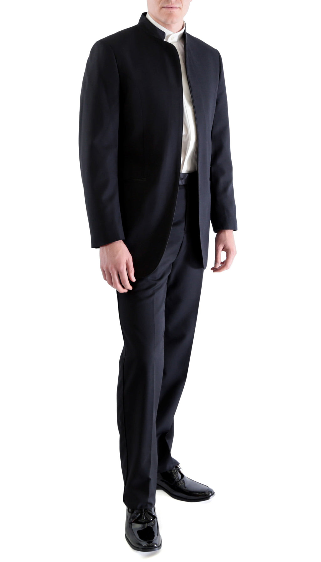 Ferrecci MIRAGE Mandarin Collar 2pc Tuxedo - Black-0