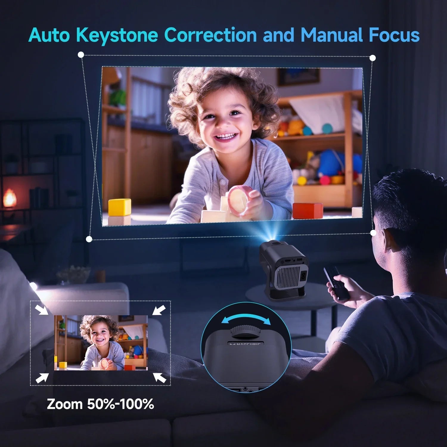 Mini Android 11 Projector (Black)-4