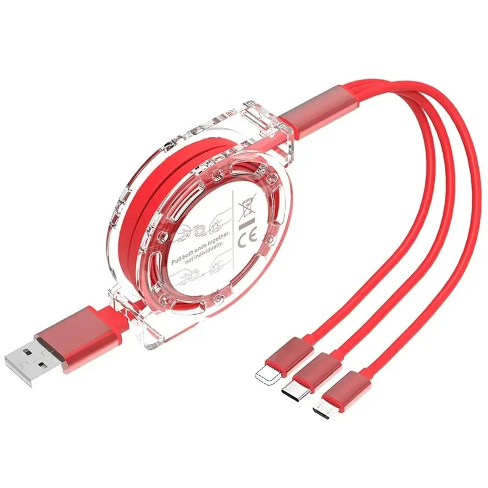 3 in 1 USB Charging Cable | Fast Charging Type C Micro USB iPhone Charger Cord