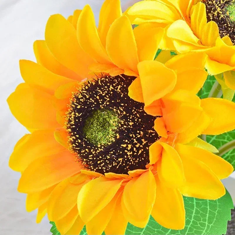 3 LED Sunflower Night Light Rechargeable Table Lamp Bedroom Bedside Decor Lamp