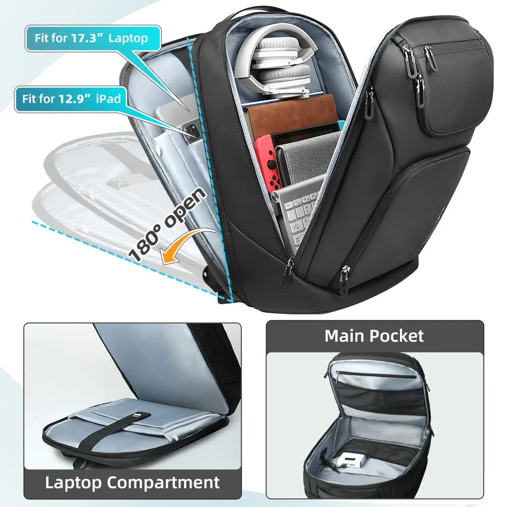 NNEOBA 17.3-Inch Business Laptop Backpack Grey-3