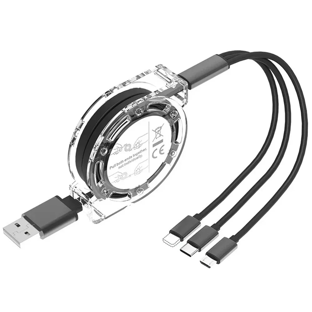 3 in 1 USB Charging Cable | Fast Charging Type C Micro USB iPhone Charger Cord