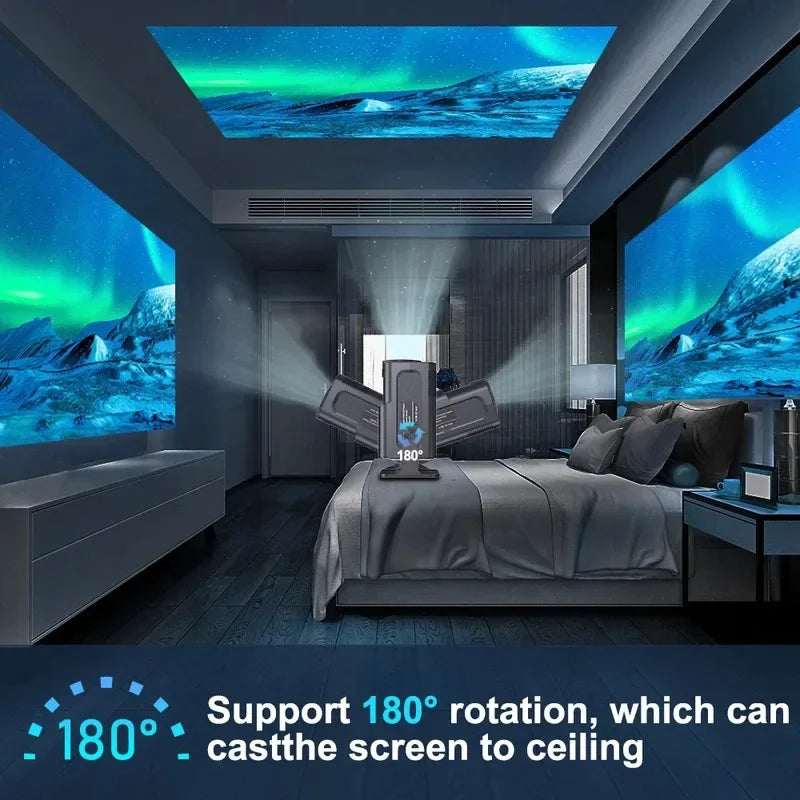 2025 4K Android 11 Projector 1080P 390ANSI Dual WiFi6 BT5.0 Portable Cinema
