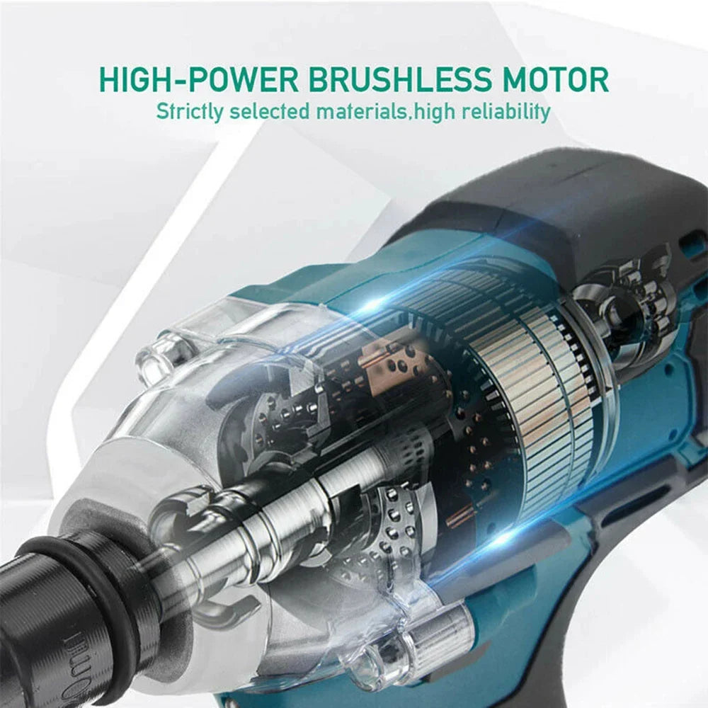 1/2'' Brushless Cordless Impact Wrench 520NM 18V Battery High Torque Tool