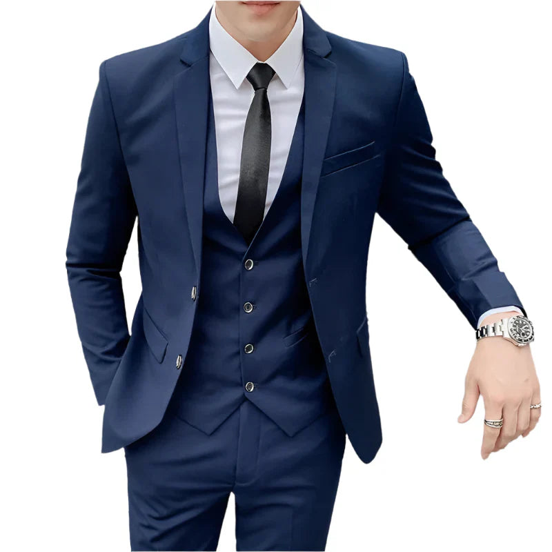 NNEOBA Mens Business Suit Set Blazer (Blue)-0