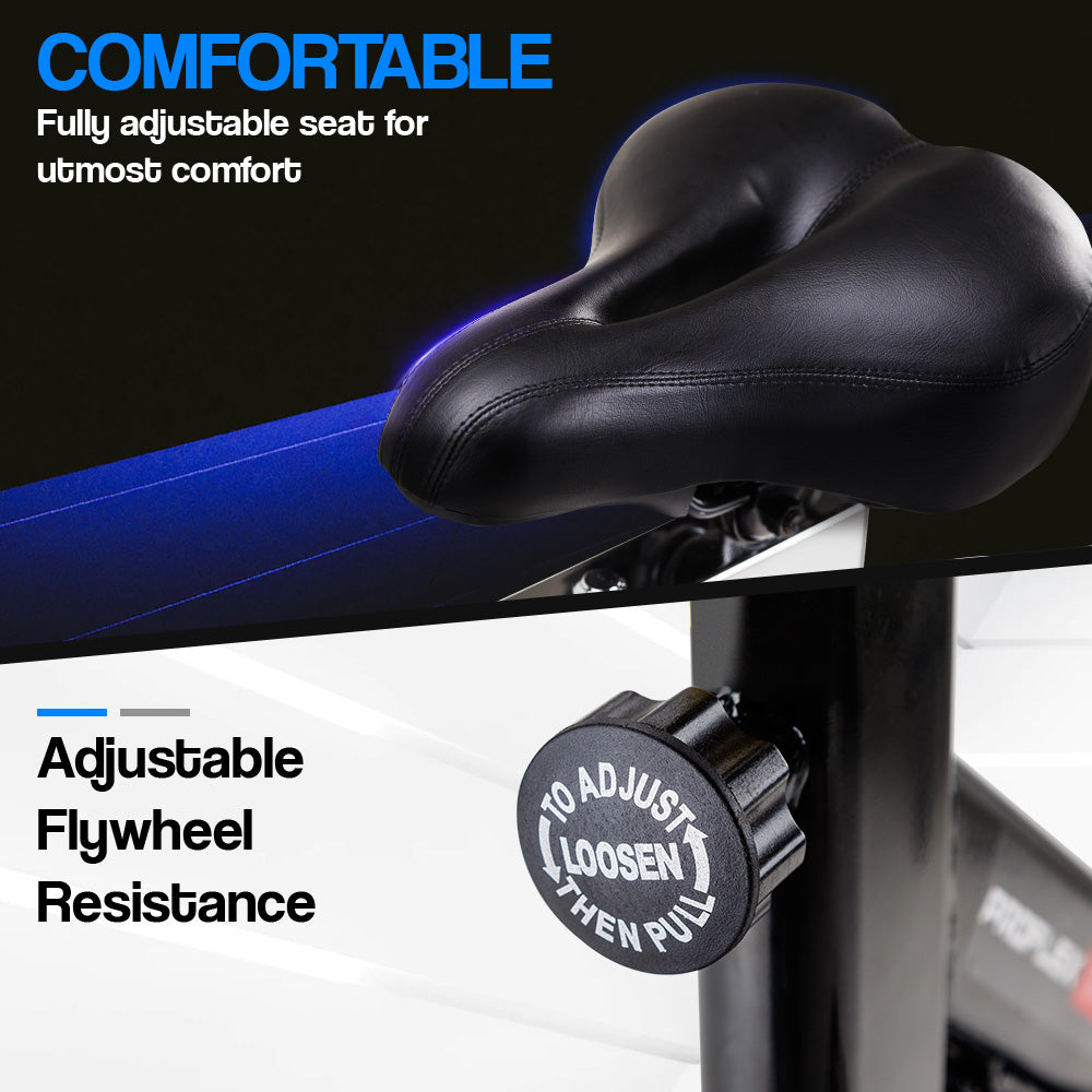 NNEDSZ Spin Bike - Flywheel Commercial Gym Exercise Home Workout Grey-4