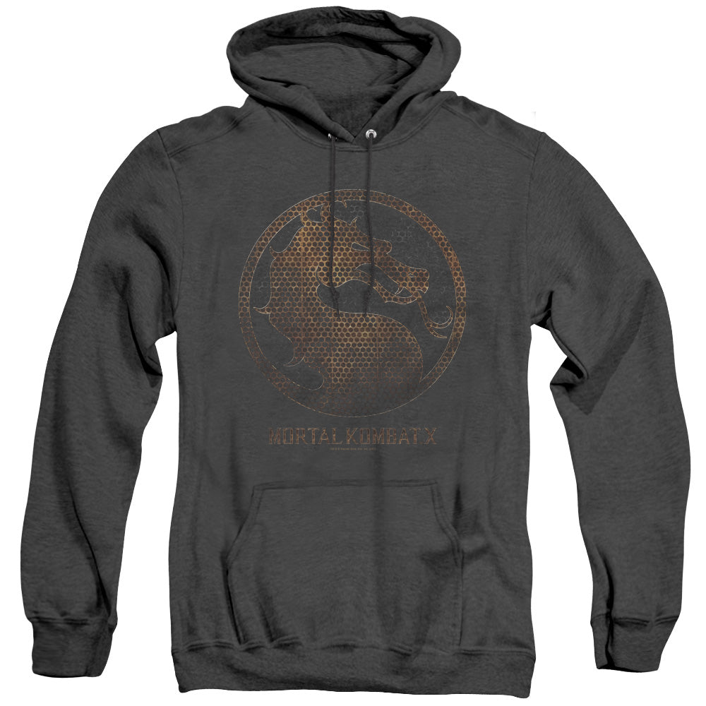 Mortal Kombat X Metal Seal Mens Heather Hoodie Black Officially Licensed