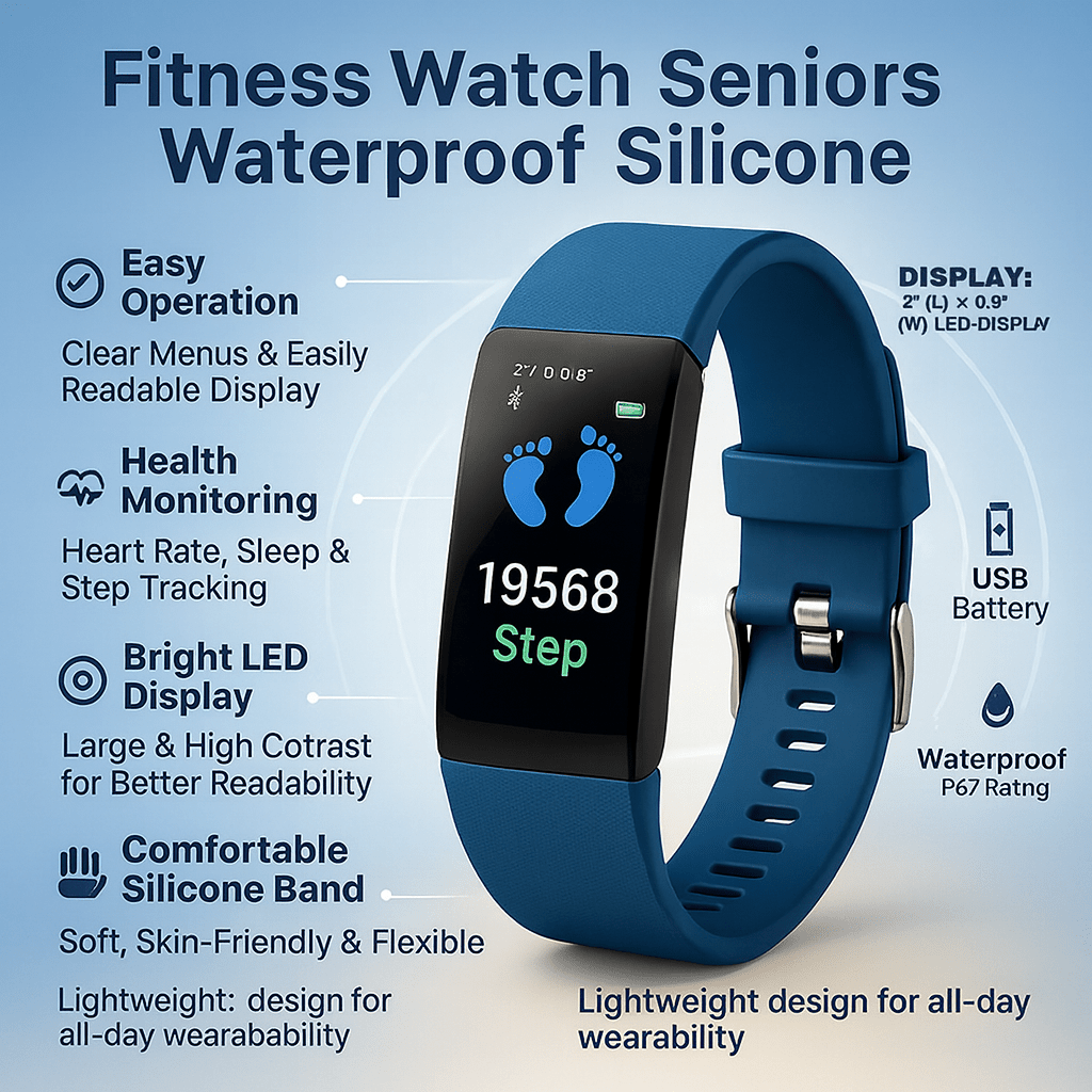 Wellness Tracker | Fitness Tracker Watch with Heart Rate Monitoring & Sleep Tracking | Lightweight Design for Daily Activity