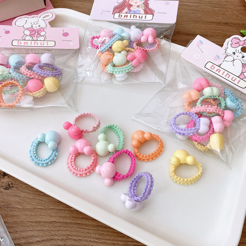 Collection Of Candy-Colored Hair Ties With Lace-1