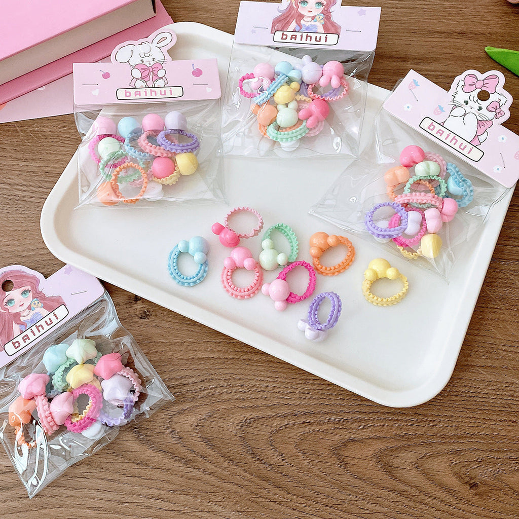 Collection Of Candy-Colored Hair Ties With Lace-0